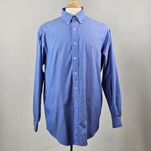 Ralph Lauren Yarmouth Oxford Dress Shirt Blue Preppy Button-Down | Men's 16.5